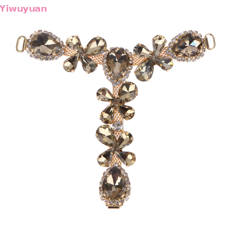 1 Phụ Kiện Đầu Nối Bikini Đính Đá Màu Vàng / Bạc DIY Mới