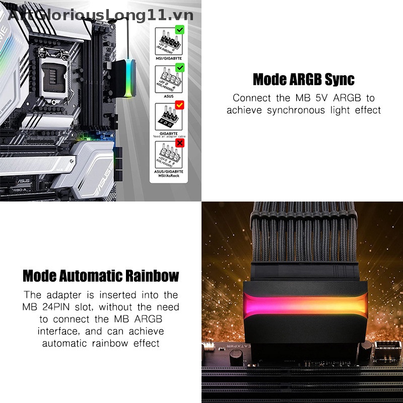 Đầu Nối Chuyển Đổi Nguồn Điện ATX 24Pin Sang 90 Độ DIY