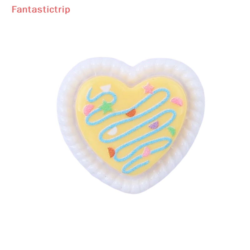 [Fantastictrip] Set 10 Phụ Kiện Cài Tóc / Kẹp Tóc Hình Bánh Kem / Động Vật Hoạt Hình Bằng Nhựa Resin Lấp Lánh DIY Mới