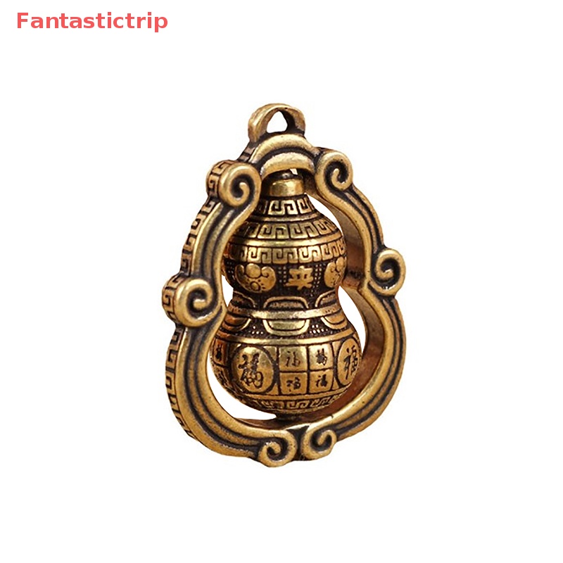 [Fantastictrip] Đồ trang trí Tượng Bầu Dục Bằng Đồng Thau Trơn Cổ Điển Có Chuông Nhỏ Trang Trí Bàn Làm Việc Mới