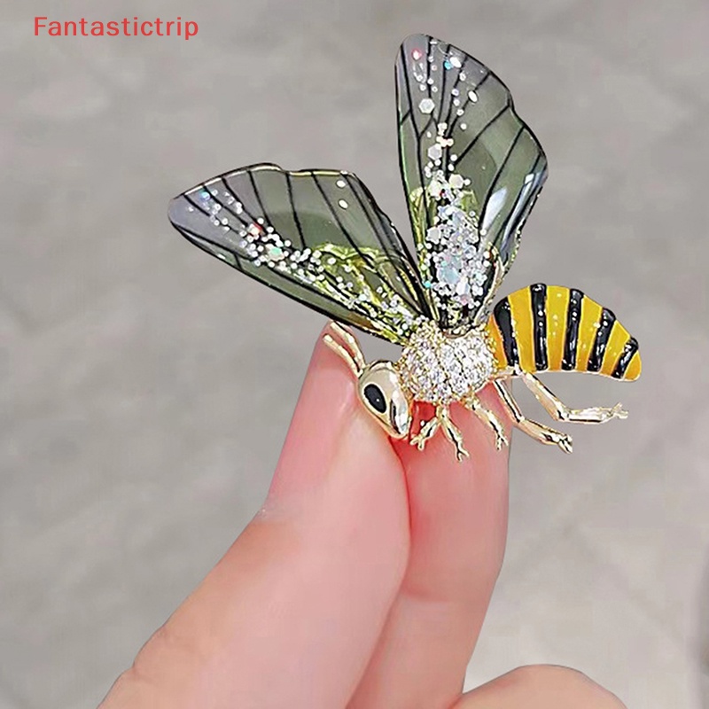 [Fantastictrip] Ghim Cài Áo Hình Cánh Ong Tráng Men Trong Suốt Thời Trang Nữ Mới