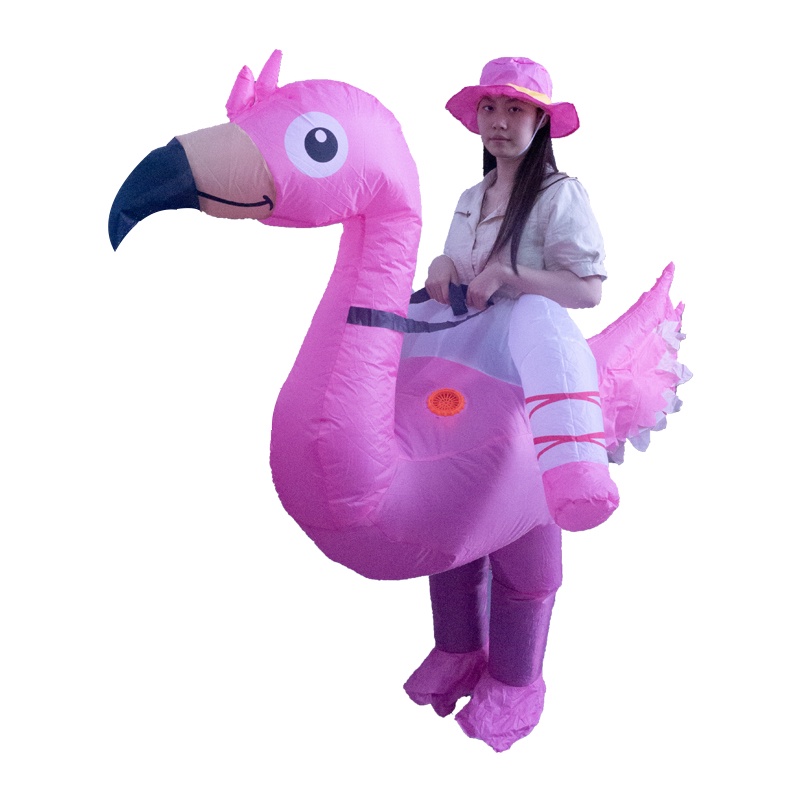 Bộ Đồ Bơm Hơi Hóa Trang Chim Hồng Hạc Hoạt Hình Vui Nhộn Dành Cho Người Lớn