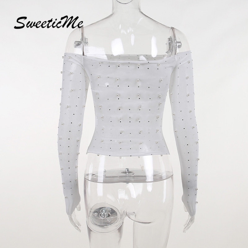 Áo Thun Tay Dài Hở Vai Màu Trơn Thời Trang Mới 2023 Dành Cho Bạn Nữ