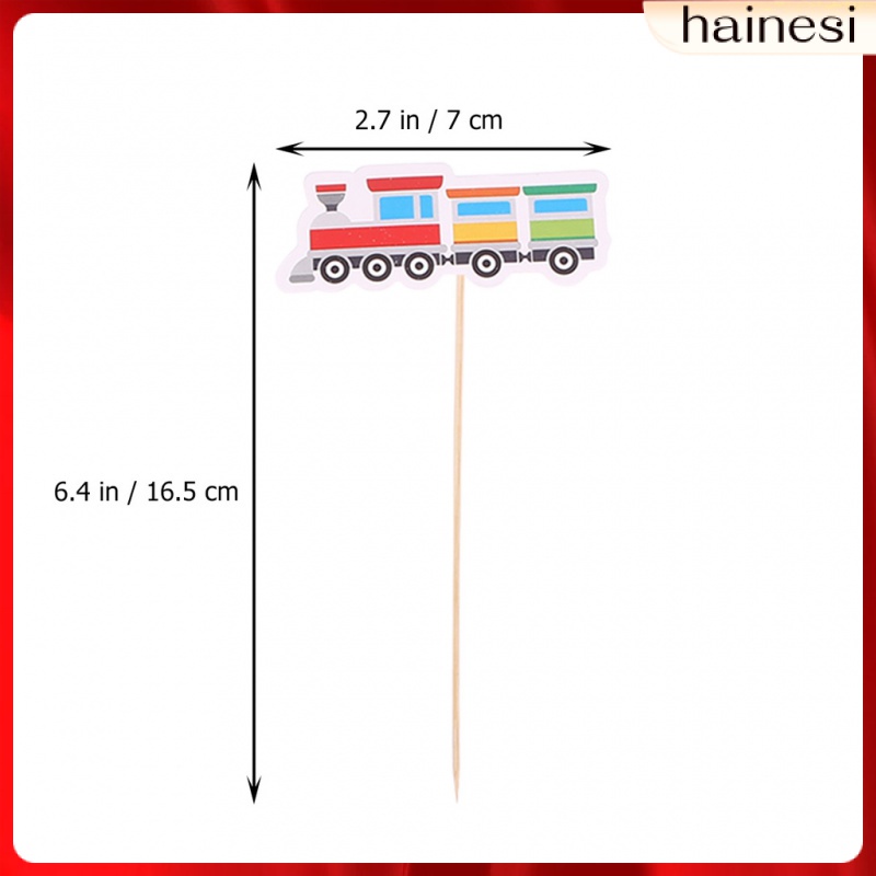 Set 18 Que Cắm Trang Trí Bánh Cupcake Hình Xe Hơi Hoạt Hình