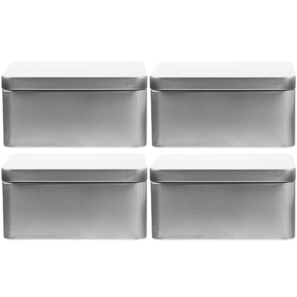 Bộ 4 Hộp Thiếc Đựng Trà Có Nắp Đậy