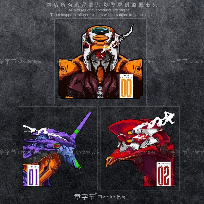 Miếng Dán Eva Phản Quang Neon Genesis Evangelion Sáng Tạo Chống Nước Trang Trí Khung Gầm Máy Tính