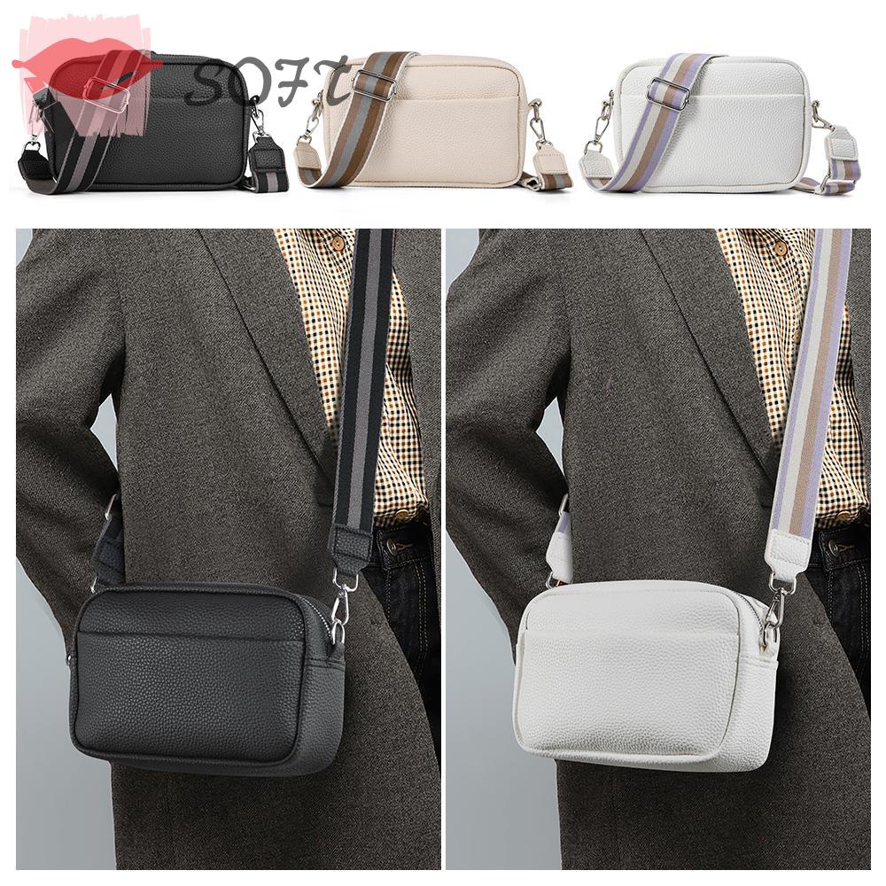 Túi Đeo Chéo Mềm Có Khóa Kéo Dây Bản Rộng Thời Trang Cho Nữ