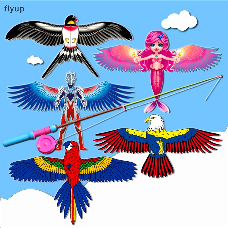 Flyup Bộ Diều Đồ Chơi mini Bằng Nhựa Hình Hoạt Hình 3d Có Cánh Cho Trẻ Em