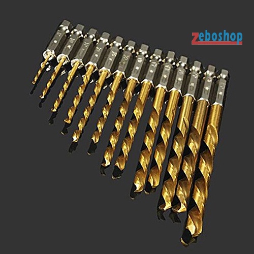 Bộ 13 Mũi Khoan HSS 1.5-6.5mm Tráng Titan