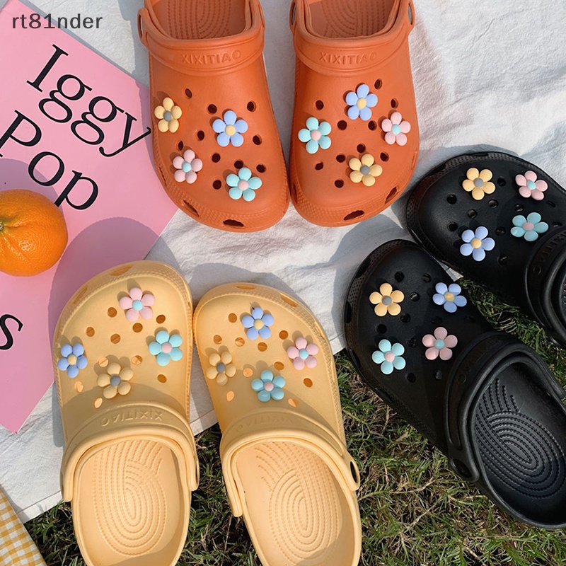 Rt Set 8 Phụ Kiện Trang Trí Giày Hình Hoa Dễ Thương Có Thể Tháo Rời DIY