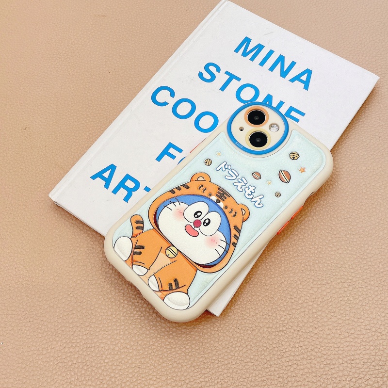 Ốp Điện Thoại Silicon Mềm Chống Sốc Phối Da In Hình Mèo Hoạt Hình Dễ Thương Cho iPhone 14 Plus 13 12 11 Pro Max