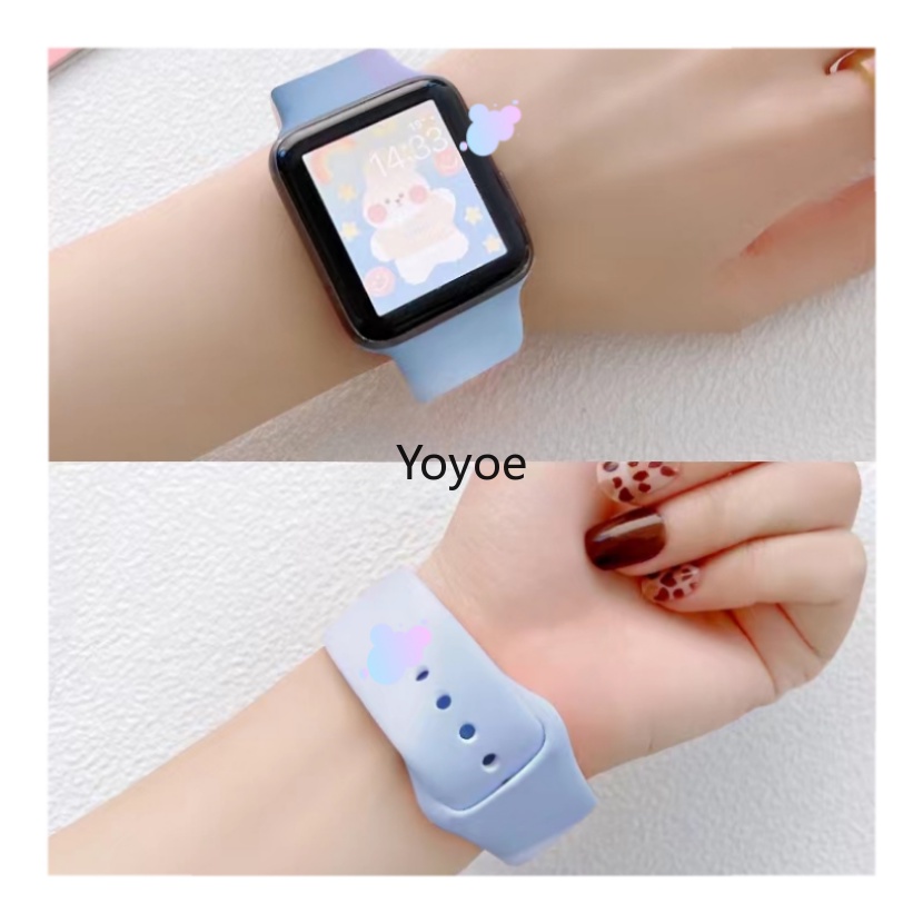 Dây Đeo Silicone Nhiều Màu Sắc Kích Thước 49mm 45mm 44mm 42mm 41mm 40mm 38mm Cho IWatch Series 8 7 6 5 4 3 SE 2 1