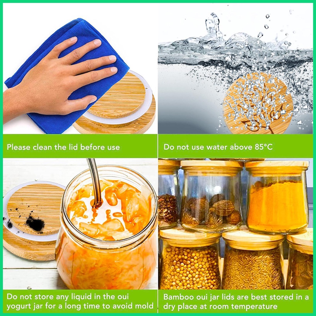 Nắp Đậy Hũ Đựng Thực Phẩm Bằng Thủy Tinh Trong Suốt Có Thể Tái Sử Dụng Cho Jwvn