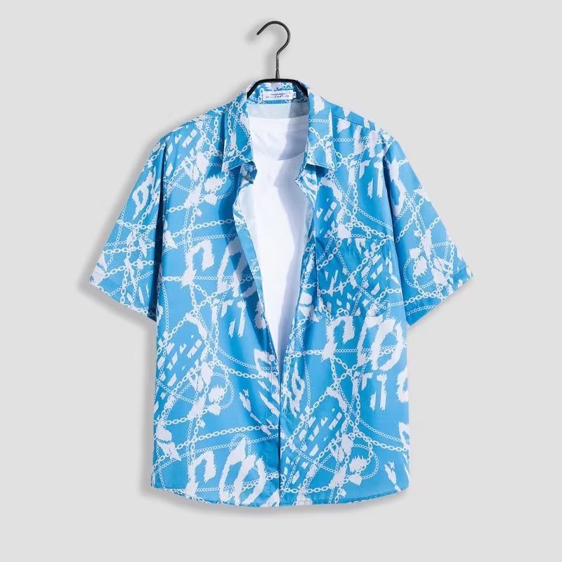 Set Đồ Thể Thao Phối Áo Sơ Mi Tay Ngắn Dáng Rộng Cỡ Lớn Thời Trang Hè Cá Tính Cho Nam