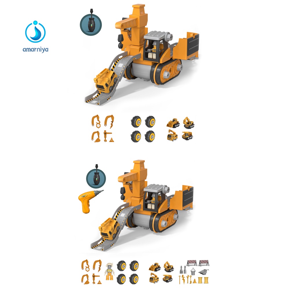 Amar Xe Tải Đồ Chơi Mini Viền Mịn Chạy Bằng Pin Có Thể Thay Đổi