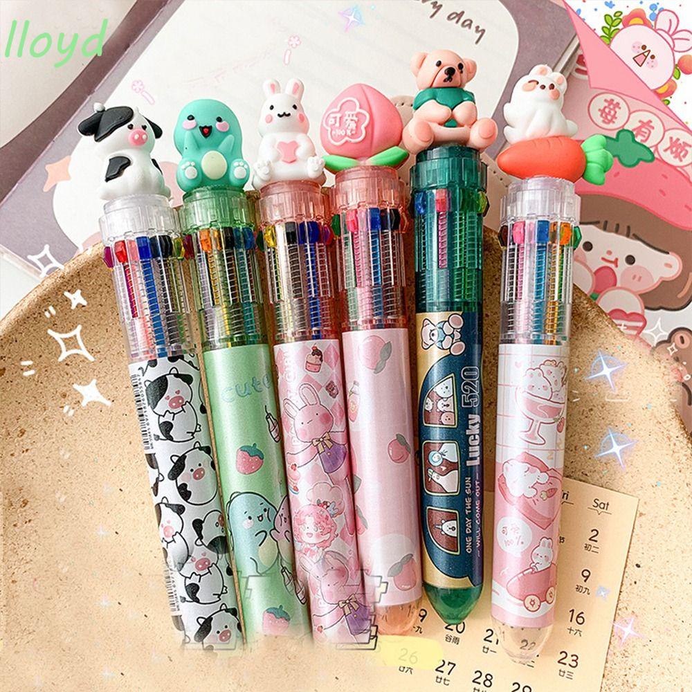 Set 10 Bút Mực Ngòi 0.5mm Nhiều Màu Họa Tiết Hoạt Hình