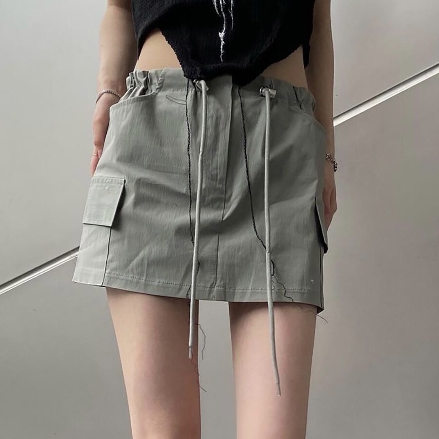 Kliou Chân Váy Chữ A Lưng Cao Co Giãn Thời Trang Mùa Hè 2023 Dành Cho Nữ