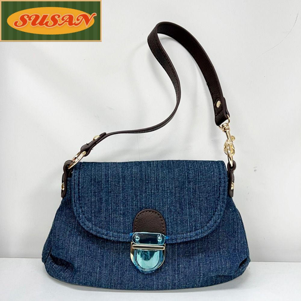 Túi Xách Denim Màu Sắc Tương Phản Thời Trang