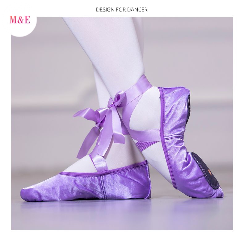 Giày Múa Ba Lê Cột Dây Ruy Băng Đế Mềm Chống Trượt Cho Bé Gái Phong Cách Mới 2023