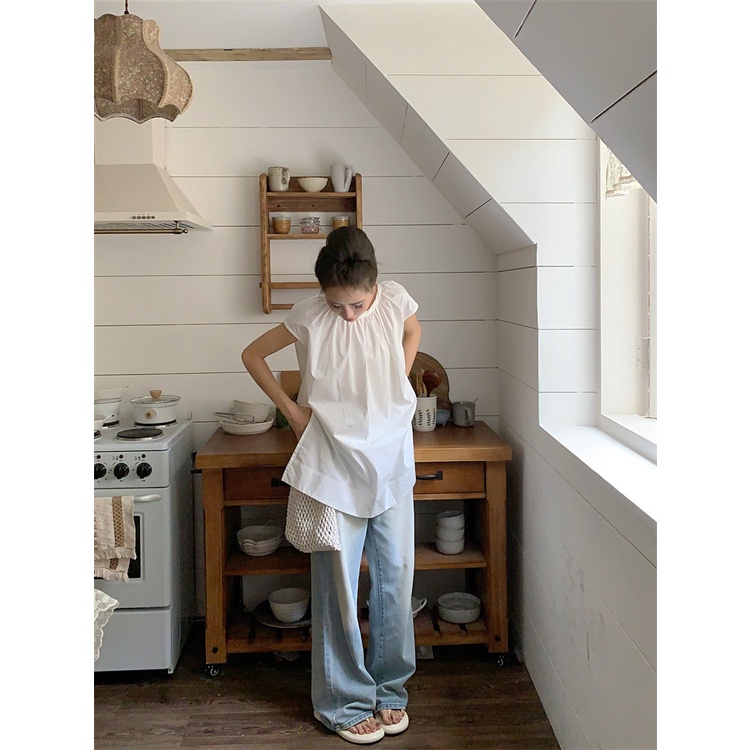 Áo Thun Cổ Tròn Dáng Rộng Thiết Kế Mới Thời Trang Mùa Hè Dành