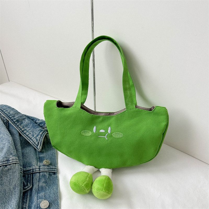 Túi Đeo Chéo Vải Canvas Mềm Mại Họa Tiết Hoạt Hình Phong Cách Hàn Quốc Cho Nữ