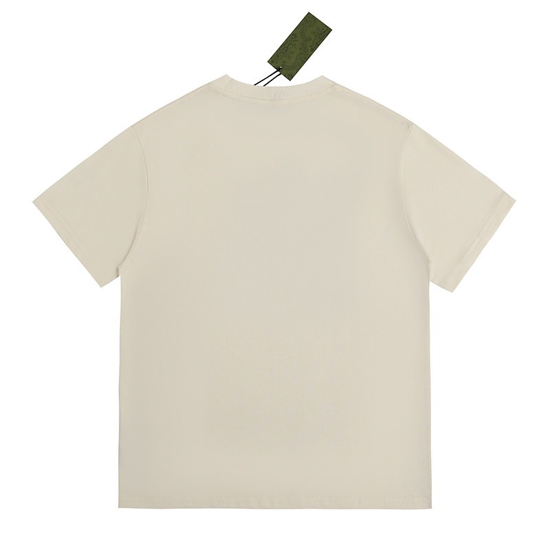 Áo Thun Tay Ngắn G-u88c-c &amp; - Thời Trang Đường Phố Mới 2023SS Hai Vòng Nhẫn Đôi Màu Đỏ Và Xanh Dương Giản Dị