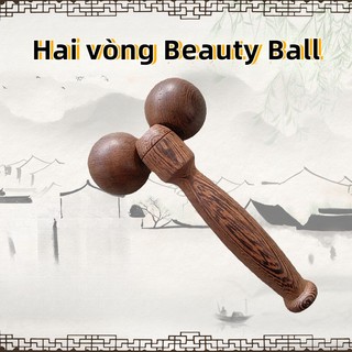 Cây lăn massage bằng gỗ gụ hai bánh tiện dụng