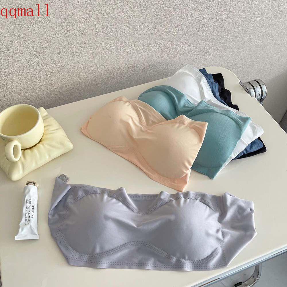 Áo Lót Crop Top Hai Nút Bằng Lụa Lạnh Màu Trơn Thoáng Khí Gợi Cảm Cho Nữ