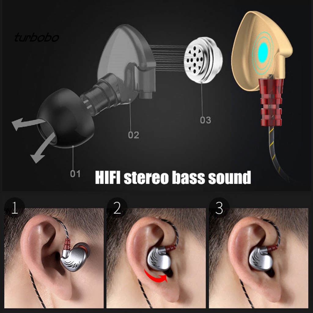 Tai Nghe Thể Thao Có Dây Điều Khiển Nhạy Cảm Turbobobo V2 Mega Bass Thoải Mái