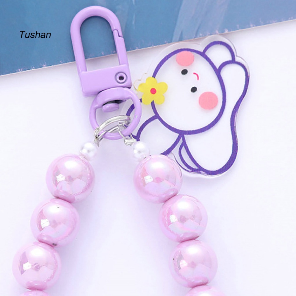 Móc Chìa Khóa Dạng Hạt Nhiều Màu Sắc Không Phai Chống Trầy Xước Chống Thất Lạc Hình Gấu / Thỏ Hoạt Hình
