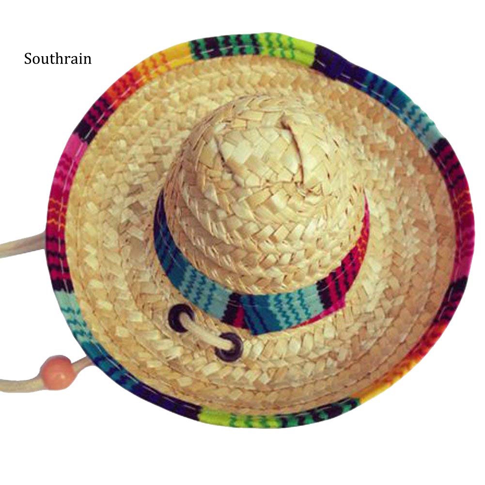 Mũ Cói Chống Nắng Mini Phong Cách Mexico Dễ Thương Cho Thú Cưng