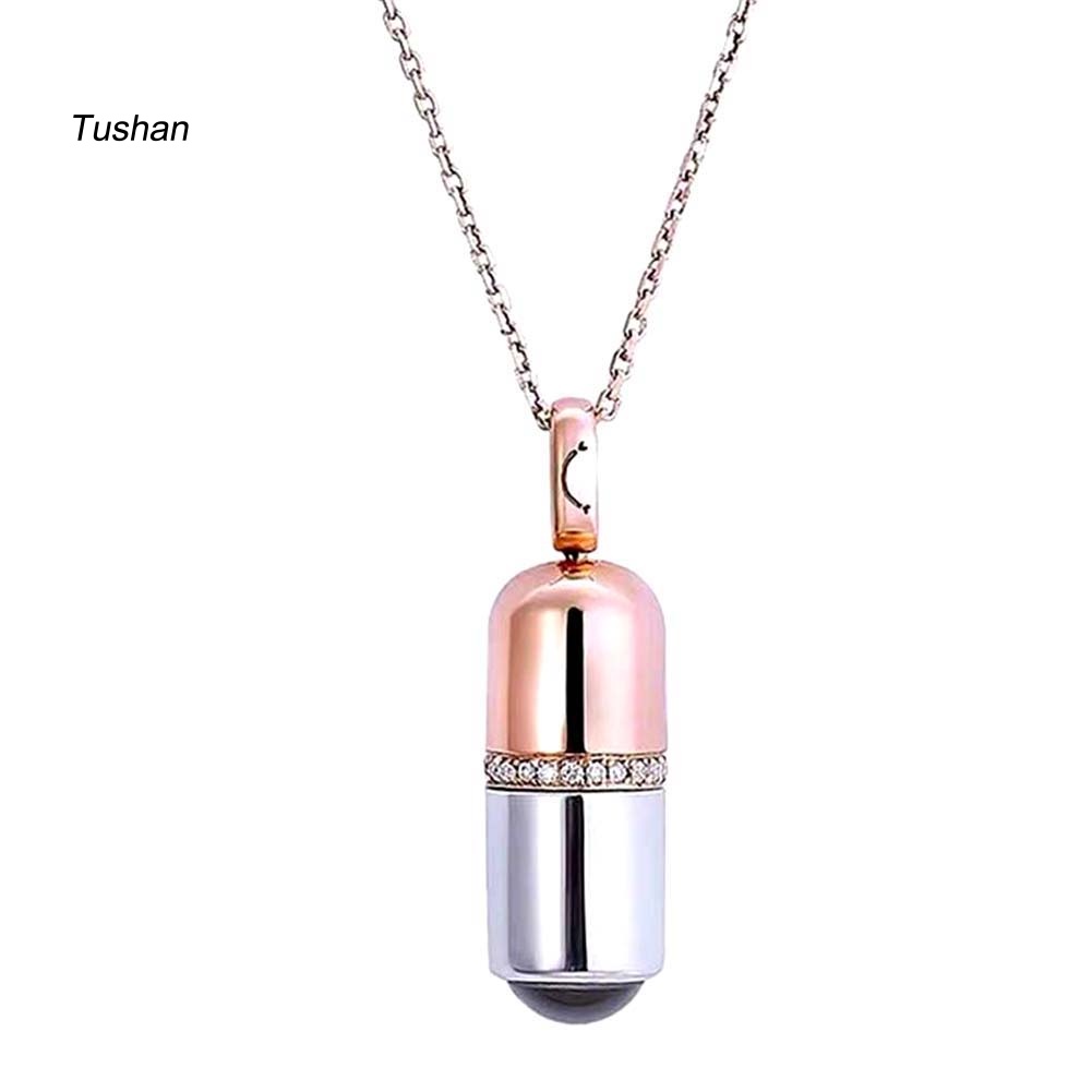 Vòng cổ Mặt Viên Nang Khắc Chữ I LOVE YOU 100 Ngôn Ngữ Sáng Tạo