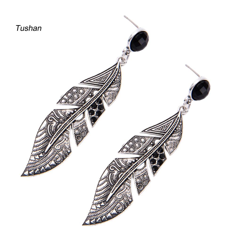 1 Đôi Bông Tai Hình Chiếc Lá Rỗng Nhẹ Nhàng Dễ Phối Đồ