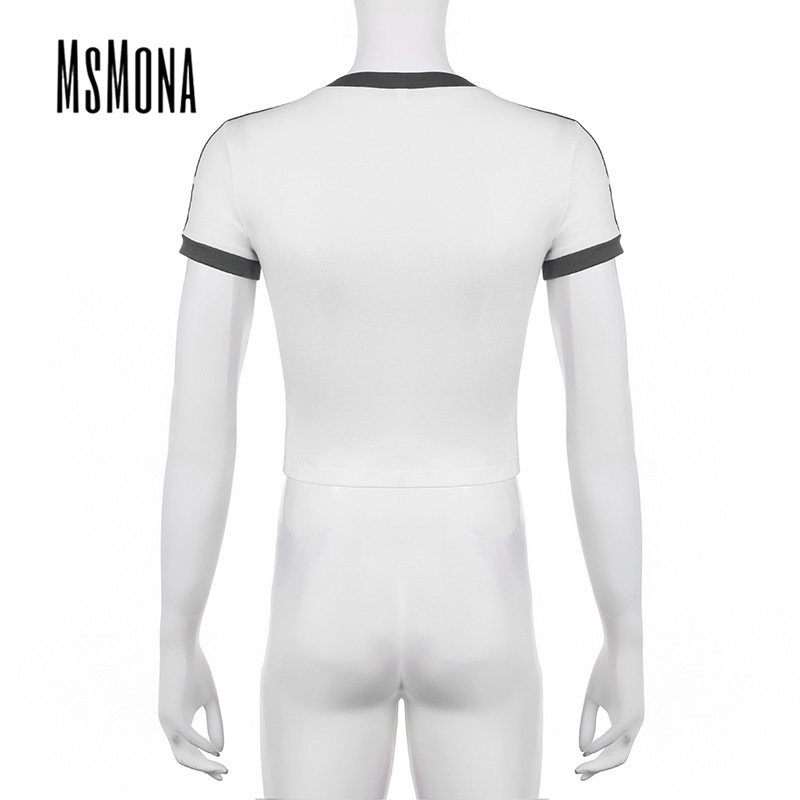 Áo Thun Tay Ngắn Cổ Tròn Màu Trơn In Chữ Thời Trang 2023 Quyến Rũ Cho Nữ