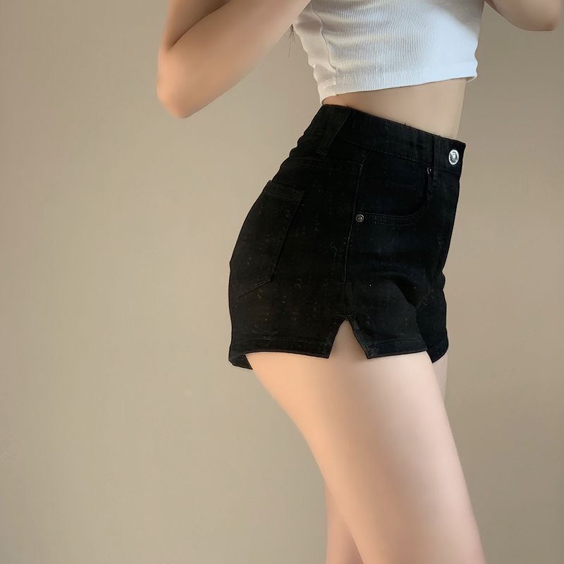 COZOK Quần Short denim Lưng Cao Dáng Ôm Gợi Cảm Thời Trang Cho Nữ