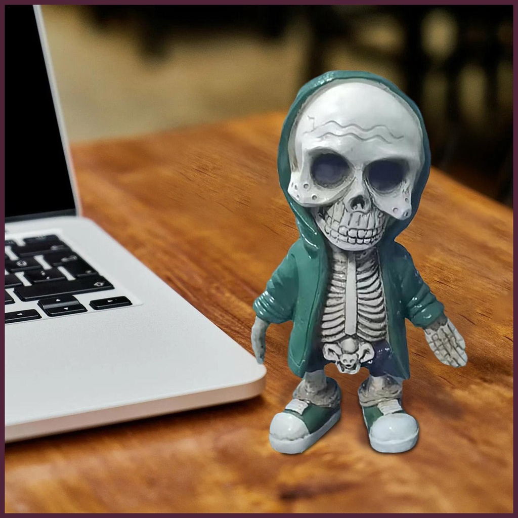 Mô Hình Đầu Lâu Bằng Nhựa Resin Phong Cách Gothic Nhỏ Gọn Trang Trí Tưởng Niệm