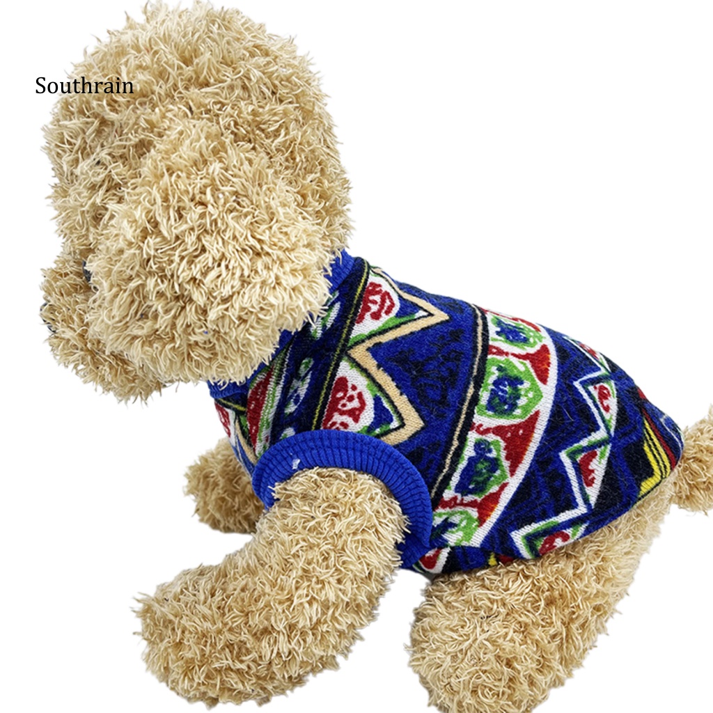 Áo Sweater Vải Polyester Thoáng Khí In Họa Tiết Độc Đáo Giữ Ấm Mùa Đông Cho Cún Cưng