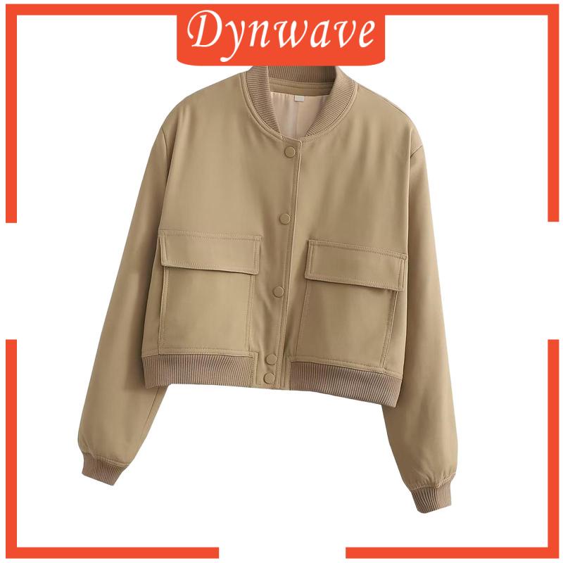 [Dynwave] Áo Khoác Crop Top Hai Túi Lớn Thời Trang Mùa Xuân Cho Nữ