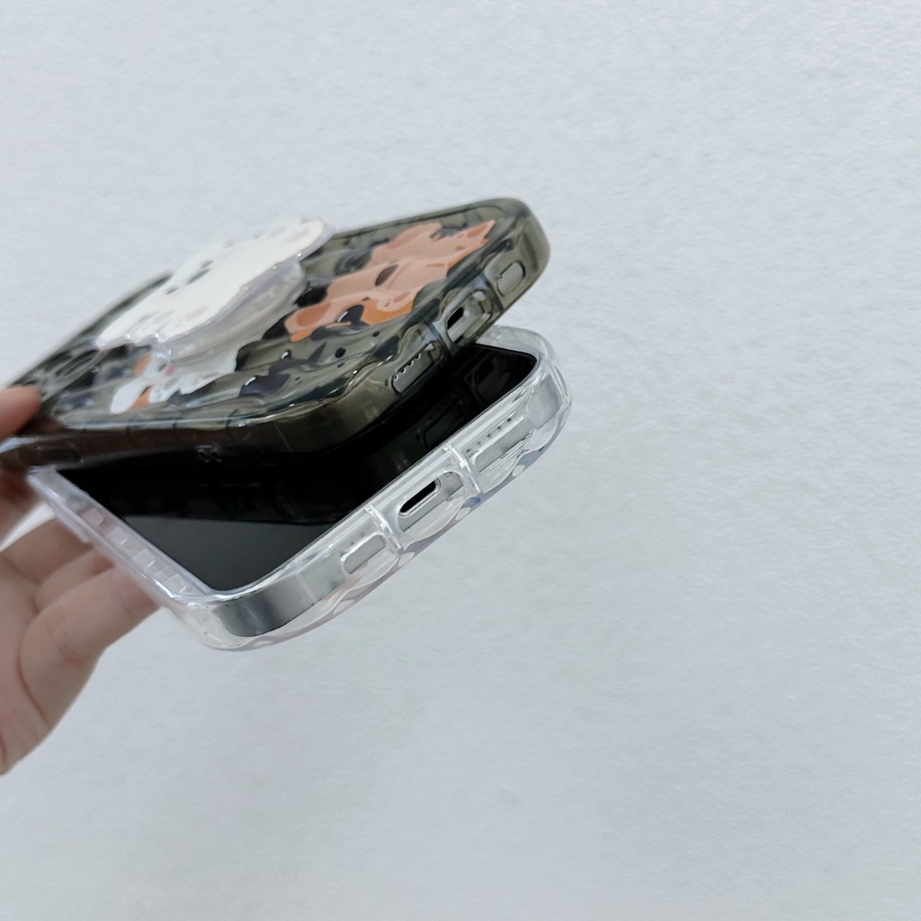 Ốp Điện Thoại TPU Silicon Mềm Hình Gấu Koala Hoạt Hình Màu Trong Suốt Gắn Giá Đỡ iPhone 13 12 11 Pro Max 14 Plus