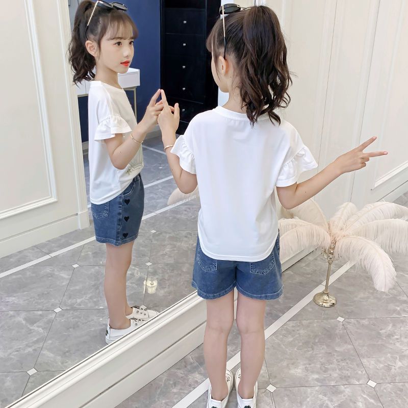 Áo Thun Cotton Tay Ngắn Phong Cách Hàn Quốc Thời Trang Mùa Hè 2023 Mới Cho Bé Gái