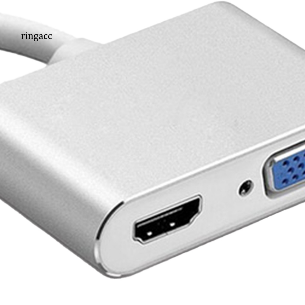 Bộ Chuyển Đổi RGA Type C USB C Sang VGA HDMI 2 Trong 1 Cho Máy Tính