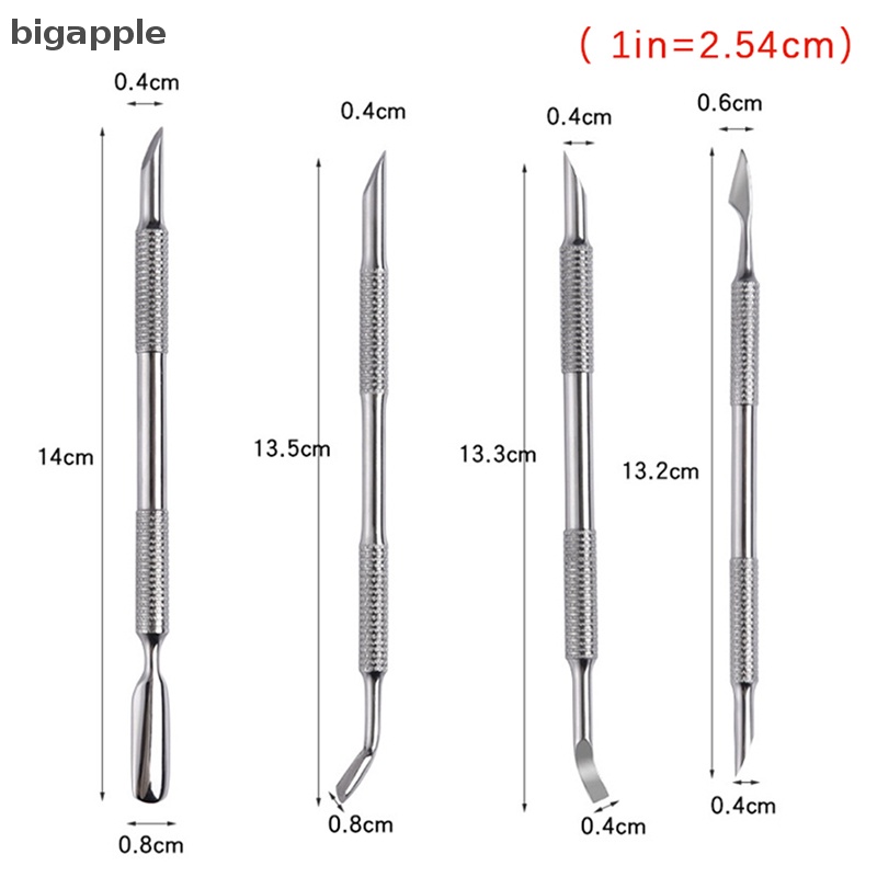 1 Dụng Cụ Làm Móng Bằng Thép Không Gỉ Hai Đầu Giúp Loại Bỏ Da Chết Tiện Dụng