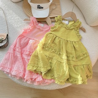 (8-18kg) Váy bé gái chất tơ nhăn mềm mát