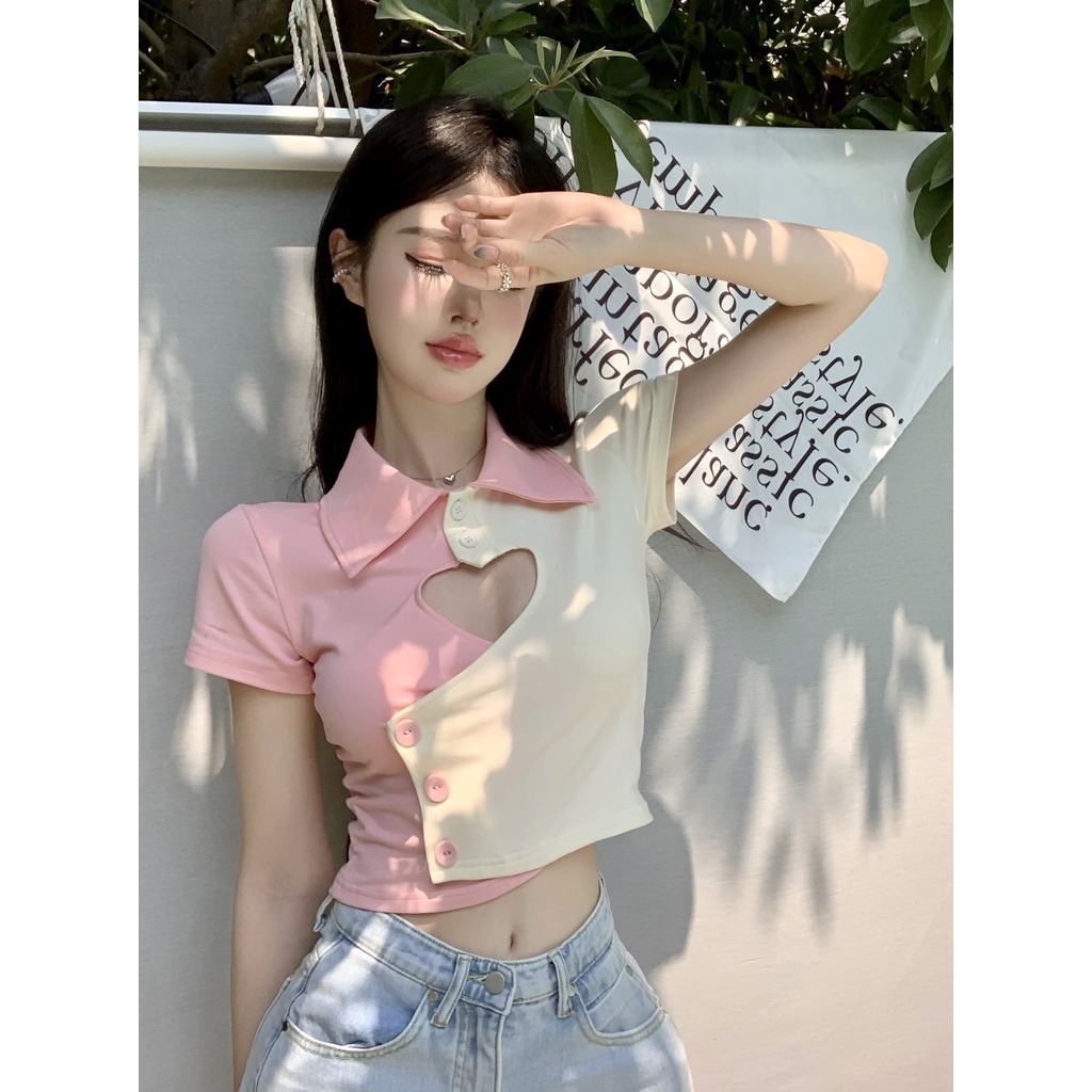 Áo Thun polo Ngắn Tay Ôm Dáng Thời Trang Mùa Hè Dành Cho Nữ