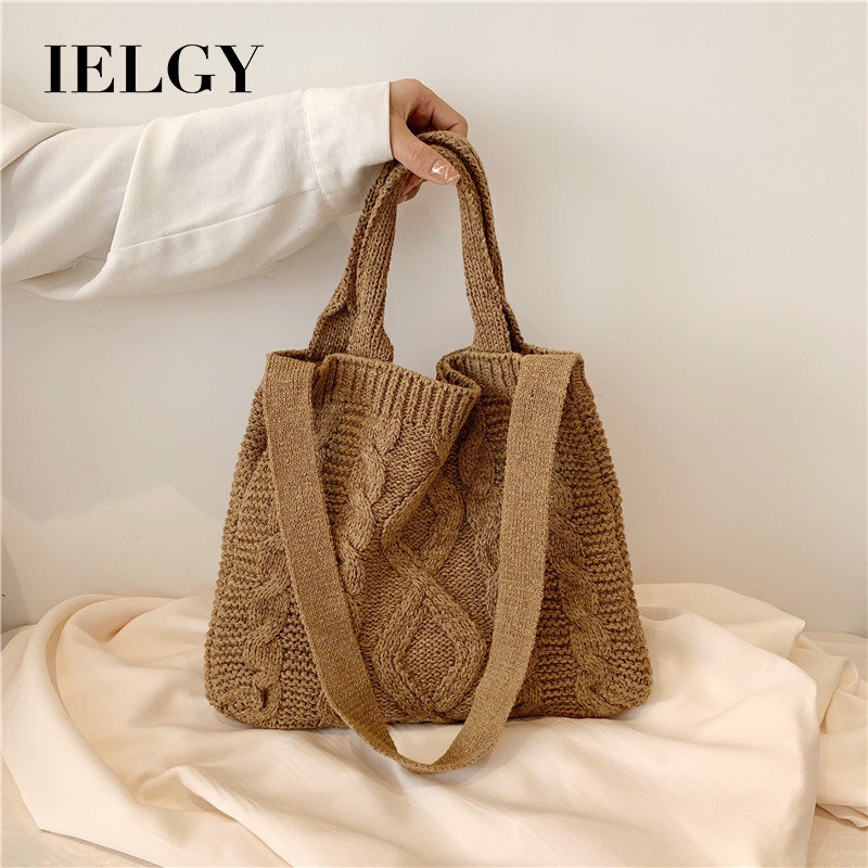 Túi Đeo Vai Đan Len Phong Cách Retro Thanh Lịch Thời Trang Cho Nữ