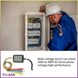 Sp8030 3 Phase Rotation Tester Digital Indicator Detector Led Buzzer Sequence Meter Voltage 200V-480V Ac [B/11]