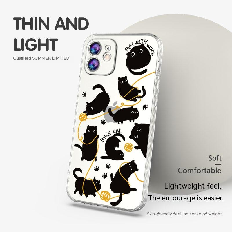Ốp Điện Thoại In Hình Mèo Đen Cho IPhone 6 6S 11 7 8 Se 2020 X XR XS Plus 12 13 14 PRO mini MAX