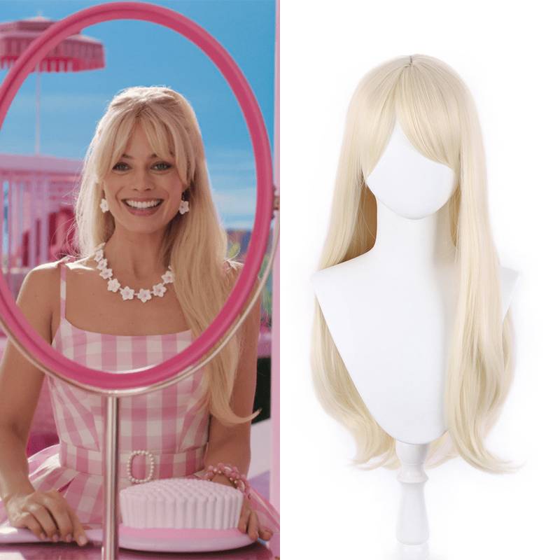 Tóc Giả Dài Màu Vàng Nhạt Hóa Trang Nhân Vật Hoạt Hình Barbie 2023 Cho Bé Gái