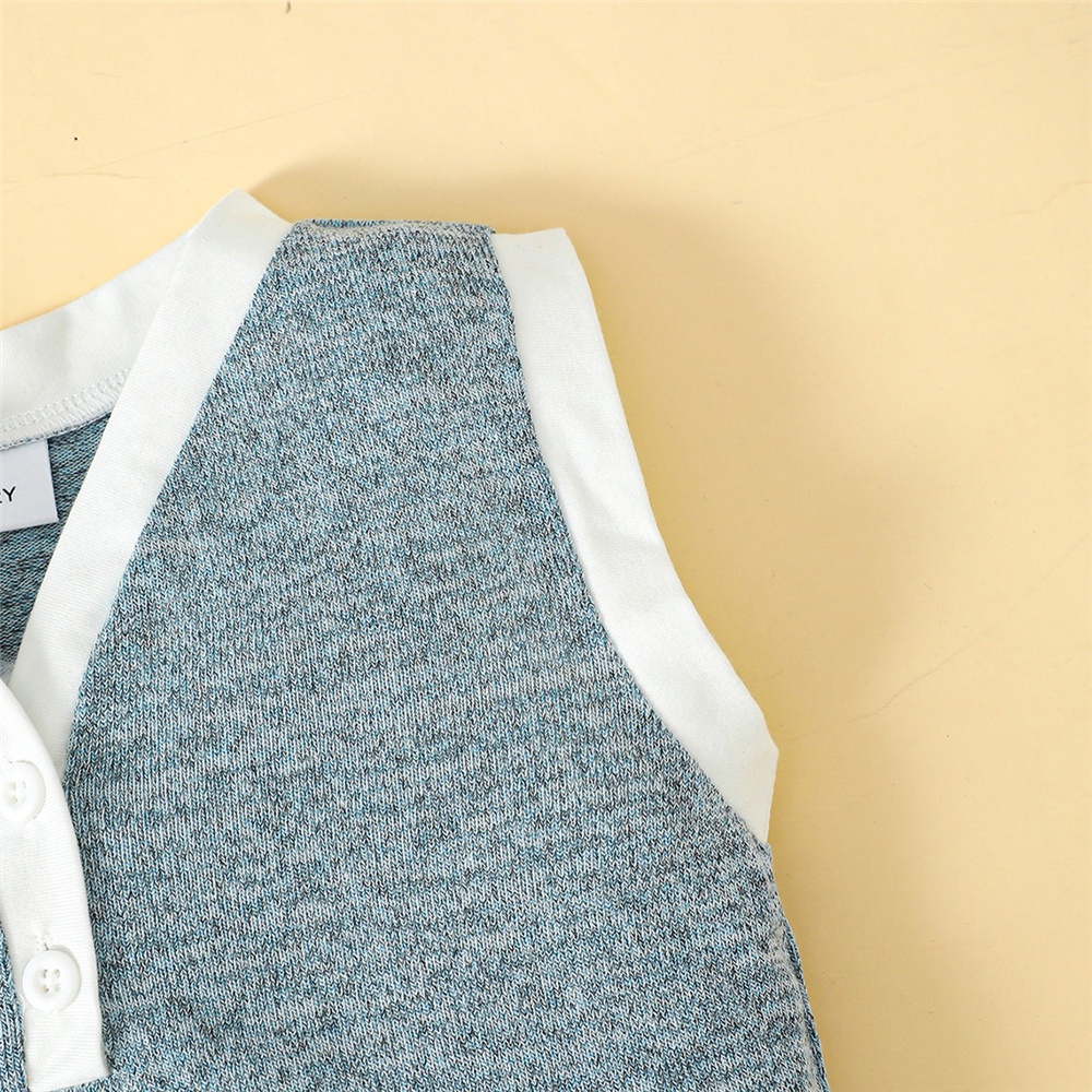 Set Đồ Mùa Hè 2 Món Gồm Áo Trơn Không Tay + Quần Ngắn Cho Bé Trai 1-5 Tuổi