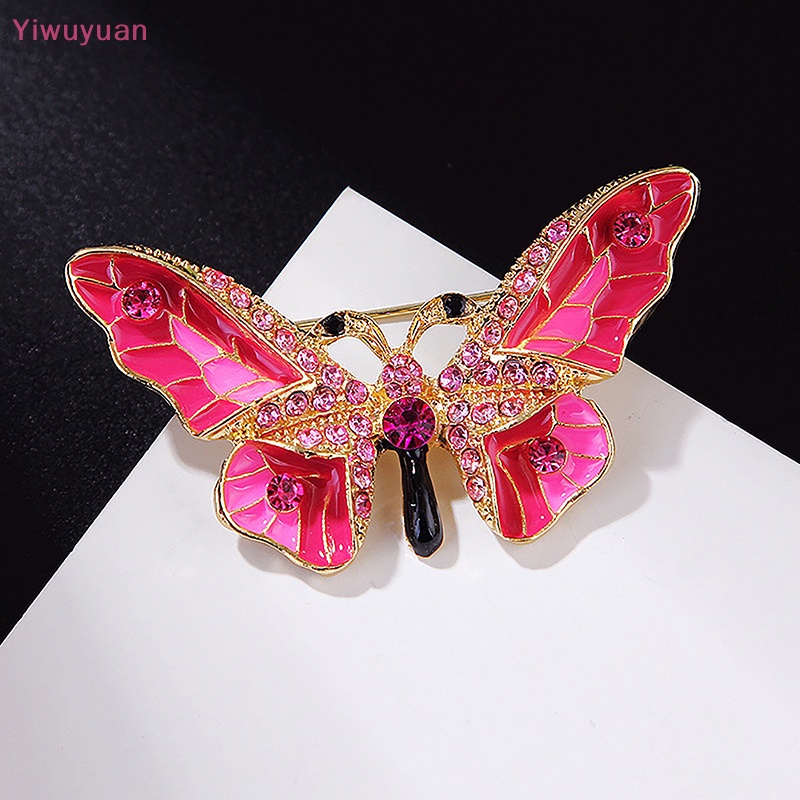 < Yiwuyuan > Trâm Cài Áo Khoác Hình Bướm Đính Kim Cương Giả Nhiều Màu Thời Trang Phụ Kiện Hóa Trang